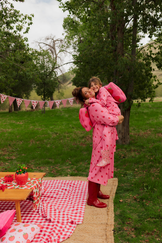 Strawberry Ribbed Short Pajama Set