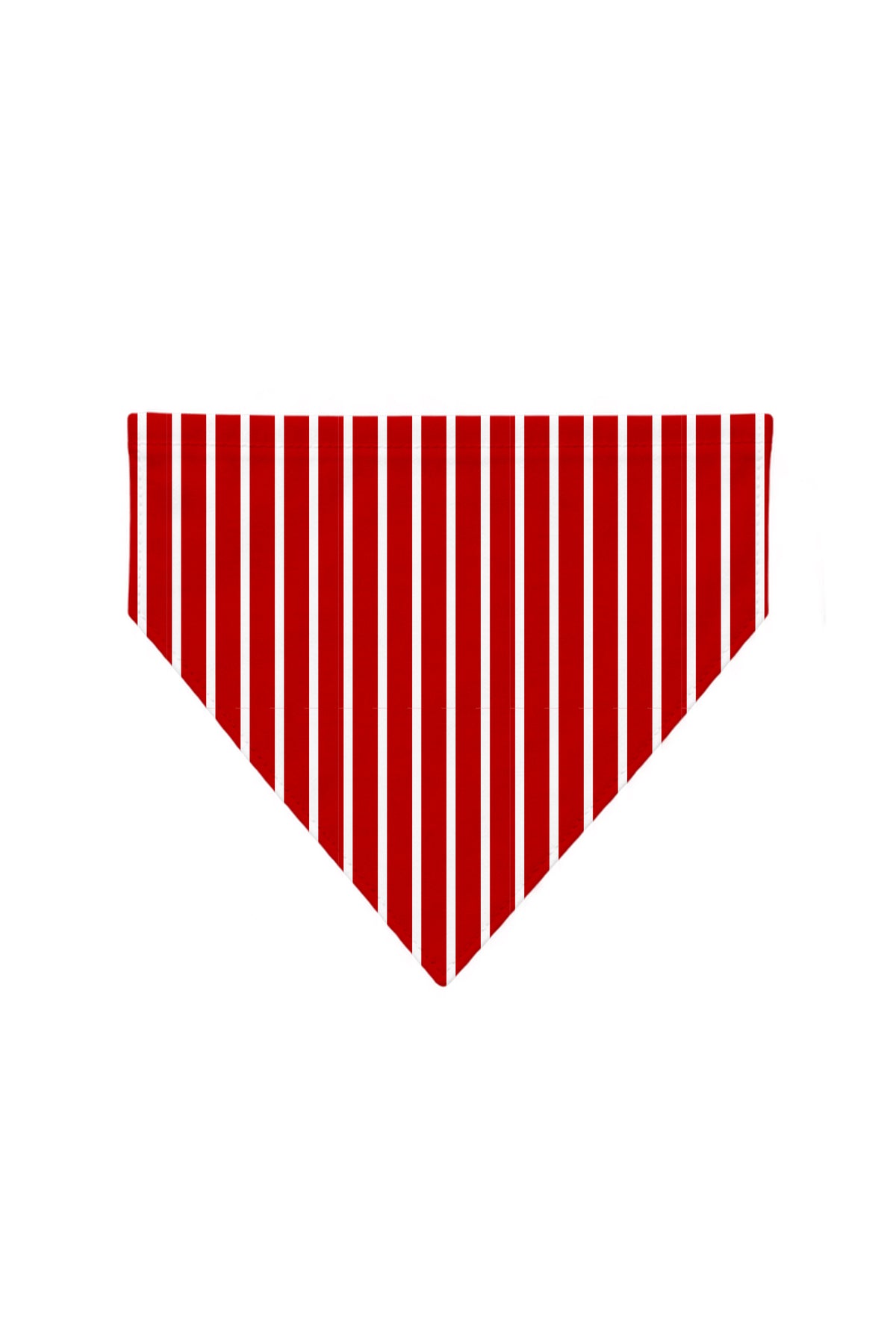 Red Stripe dog bandana with classic red and white vertical stripes